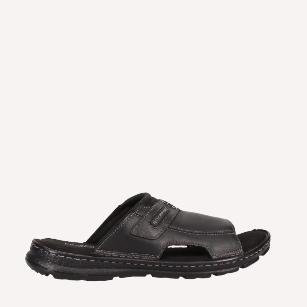 Rockport Men's Darwyn 2 Slide Sandals, In Black Leather. Ci5687
